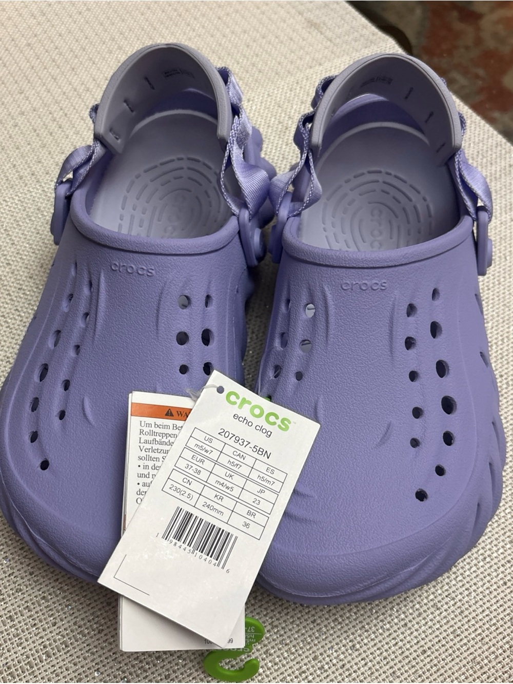CROCS Lavender Ribbon Strap Classic Clog - Women SZ37-38